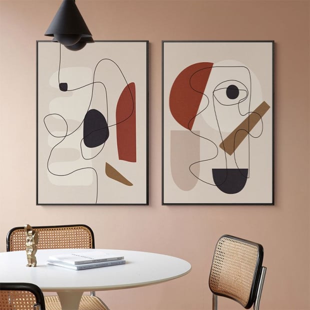 50cmx70cm Abstract Line Art By Picasso 3 Sets Black Frame Canvas Art Image 4