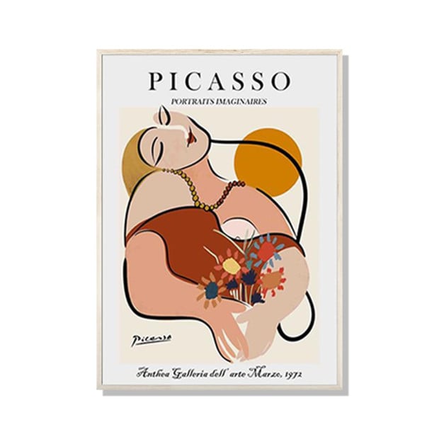 60cmx90cm Le Reve By Pablo Picasso Wood Frame Canvas Wall Art