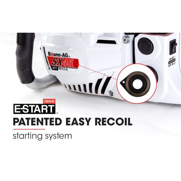 45cc Petrol Chainsaw Commercial 18-inch Bar Chain Saw E-start Pruning Image 2