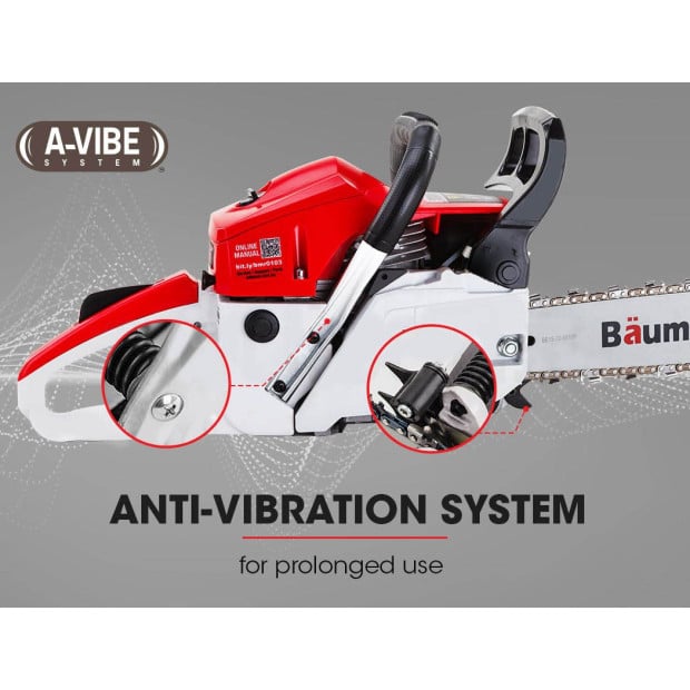 45cc Petrol Chainsaw Commercial 18-inch Bar Chain Saw E-start Pruning Image 4