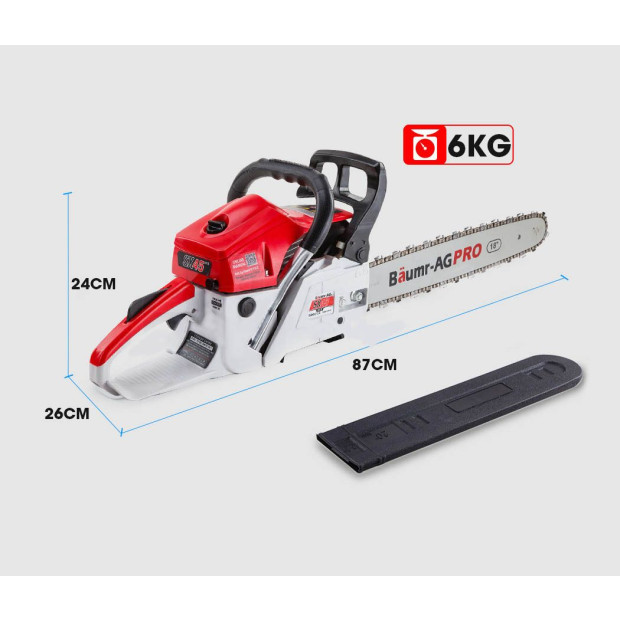 45cc Petrol Chainsaw Commercial 18-inch Bar Chain Saw E-start Pruning Image 5