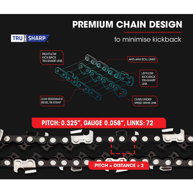 45cc Petrol Chainsaw Commercial 18-inch Bar Chain Saw E-start Pruning Image 8