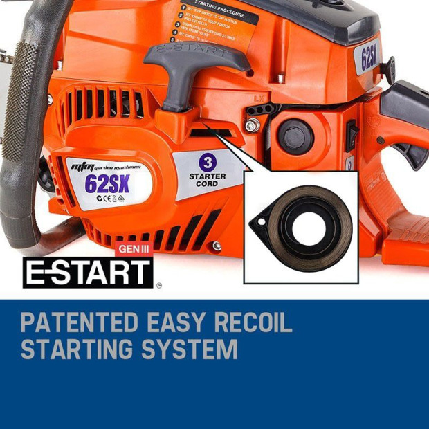 Petrol Chainsaw 22in Bar E-start Tree Pruning Chain Saw Top Handle Image 2