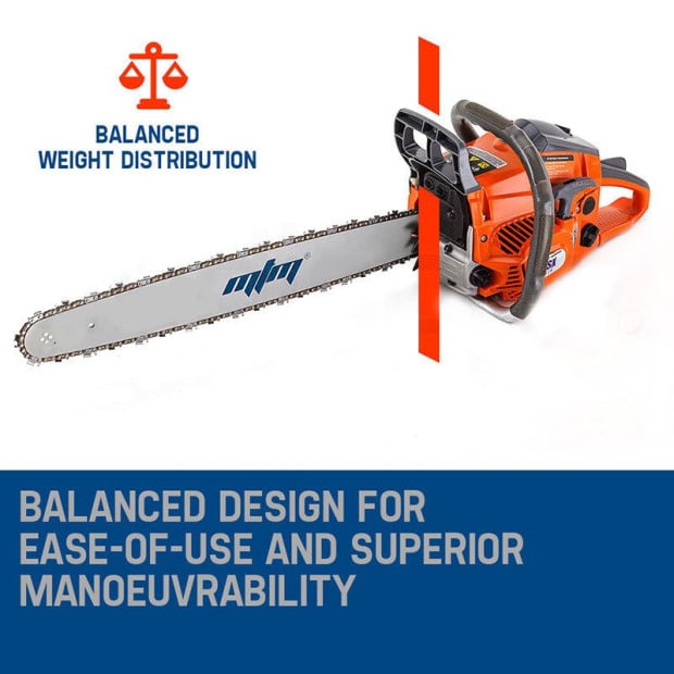 Petrol Chainsaw 22in Bar E-start Tree Pruning Chain Saw Top Handle Image 4