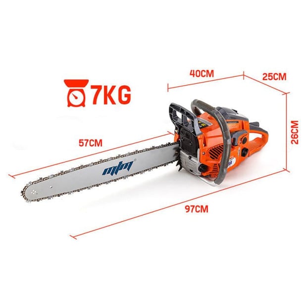 Petrol Chainsaw 22in Bar E-start Tree Pruning Chain Saw Top Handle Image 6