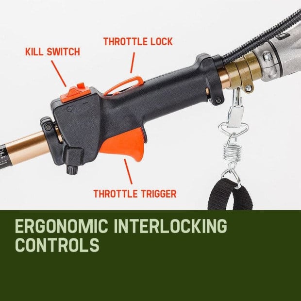 65cc Pole Chainsaw Brush Cutter Whipper Snipper Hedge Trimmer Multi Tool Image 5