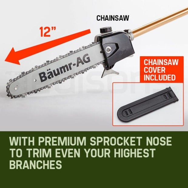 65cc Pole Chainsaw Brush Cutter Whipper Snipper Hedge Trimmer Multi Tool Image 8