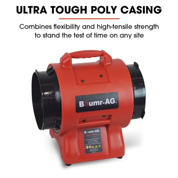 200mm (8in) Portable Air Blower Mover Axial Ventilation Extraction Fan Image 5