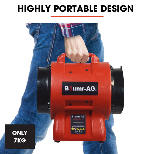 200mm (8in) Portable Air Blower Mover Axial Ventilation Extraction Fan Image 7