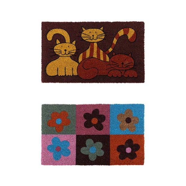 2x Coconut Coir Doormat Front Door Natural Floor Outdoor Mat 45x75cm