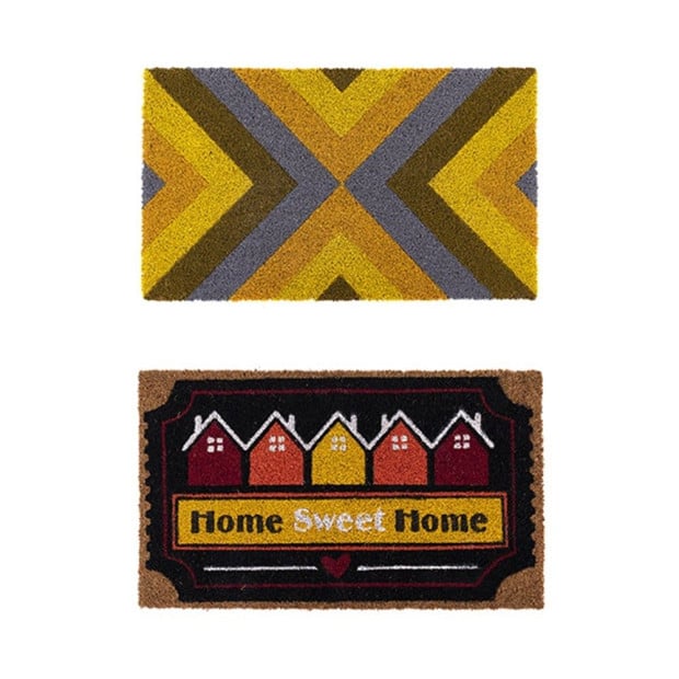 2x 45 x 75cm Doormat Front Door Entryway Coconut Coir Floor Mat
