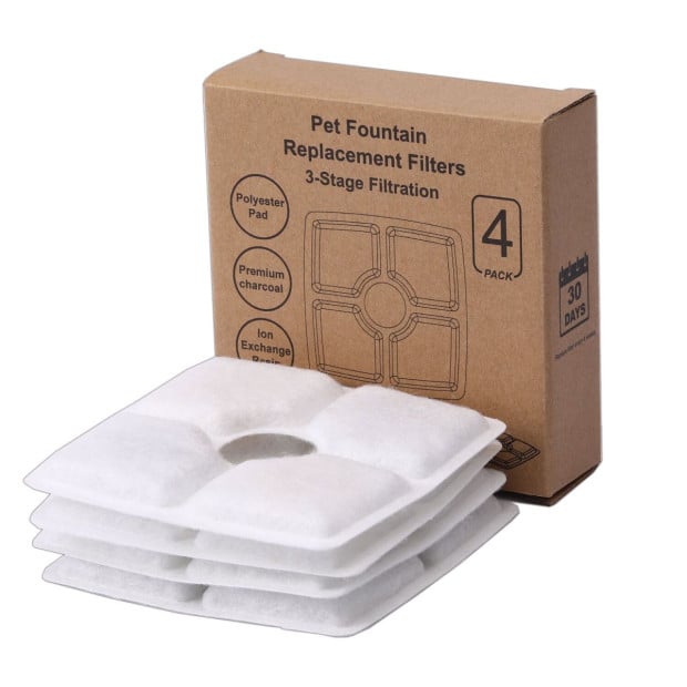 8x Pet Dog Cat Fountain Filter Replacement Triple Filtration System