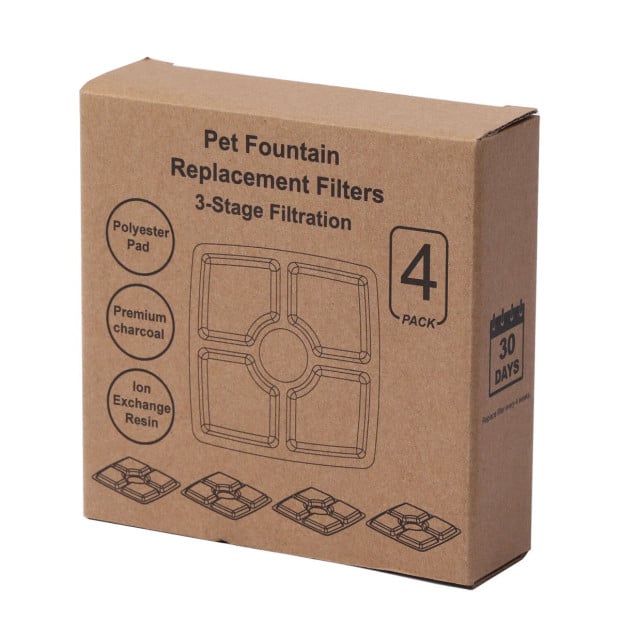 8x Pet Dog Cat Fountain Filter Replacement Triple Filtration System Image 2