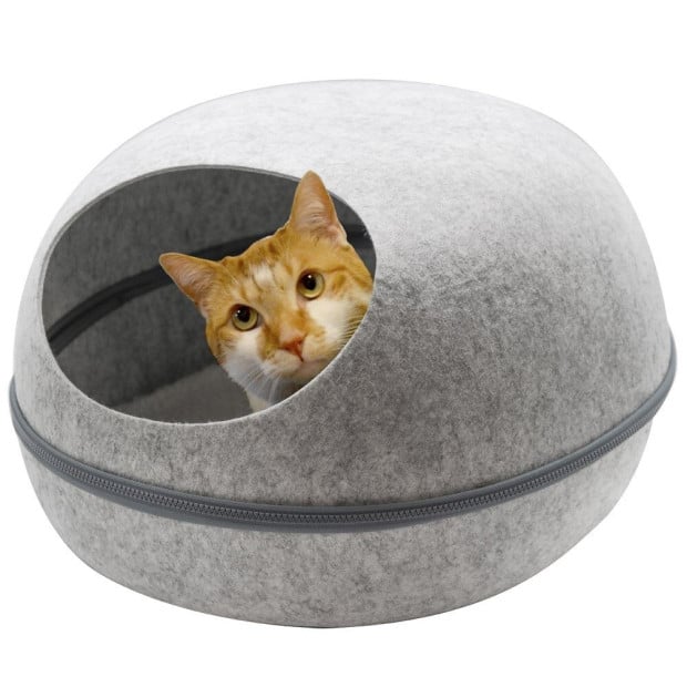 Large Cave Cat Soft Cushion Igloo Kitten Cat Bed Mat House Dog Puppy Image 2