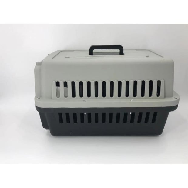 Medium Dog Cat Crate Pet Carrier Airline Cage With Bowl & Tray-black Image 3