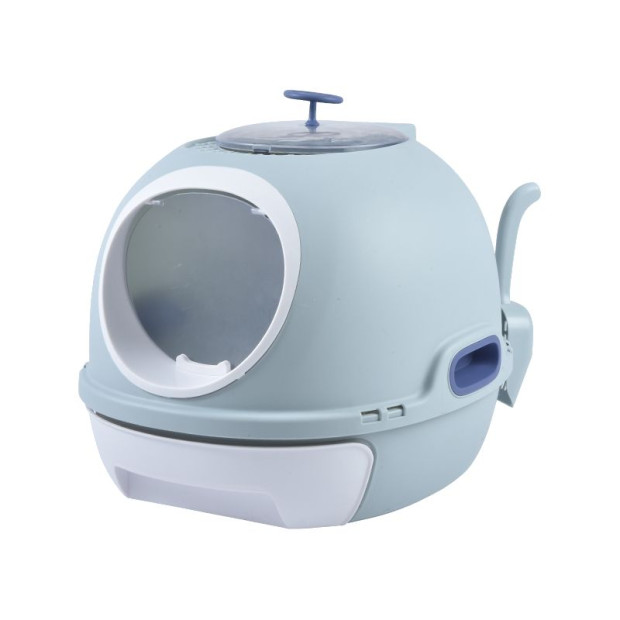 Cat Toilet Litter Box Tray House Photocatalyst Purifier Blue Image 2