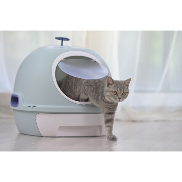 Cat Toilet Litter Box Tray House Photocatalyst Purifier Blue Image 4