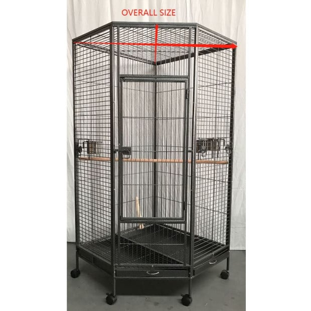 162cm Large Corner Bird Cage Pet Parrot Aviary Perch Castor Wheel Image 3