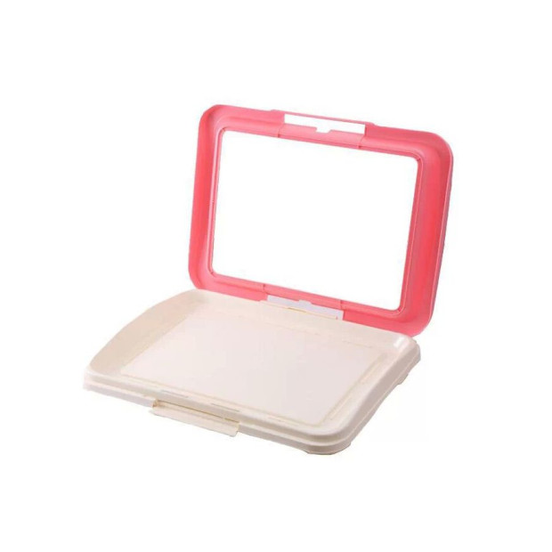 Large Portable Dog Potty Training Tray Pet Puppy Toilet Pad Mat Pink Image 2