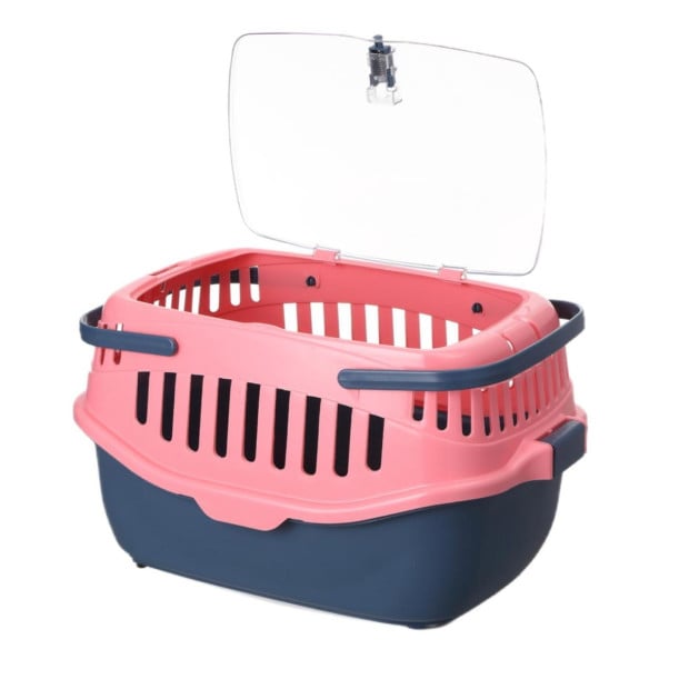 Medium Dog Crate Pet Rabbit Guinea Pig Ferret Carrier Cage Mat Pink Image 2