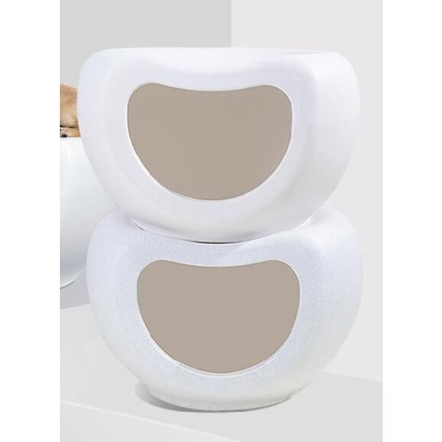 Cat Bed Cave Dog House Kennel Plastic Pet Pod Bedding Igloo White Image 6
