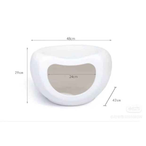 Cat Bed Cave Dog House Kennel Plastic Pet Pod Bedding Igloo White Image 7