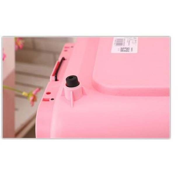 Portable Plastic Dog Cat Pet Pets Carrier Travel Cage With Tray Pink Image 6