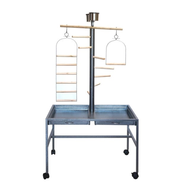 Large Bird Parrot Playpen Gym Toy Stand On Wheels Image 2