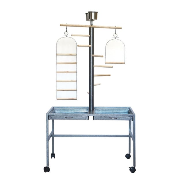 Large Bird Parrot Playpen Gym Toy Stand On Wheels Image 3