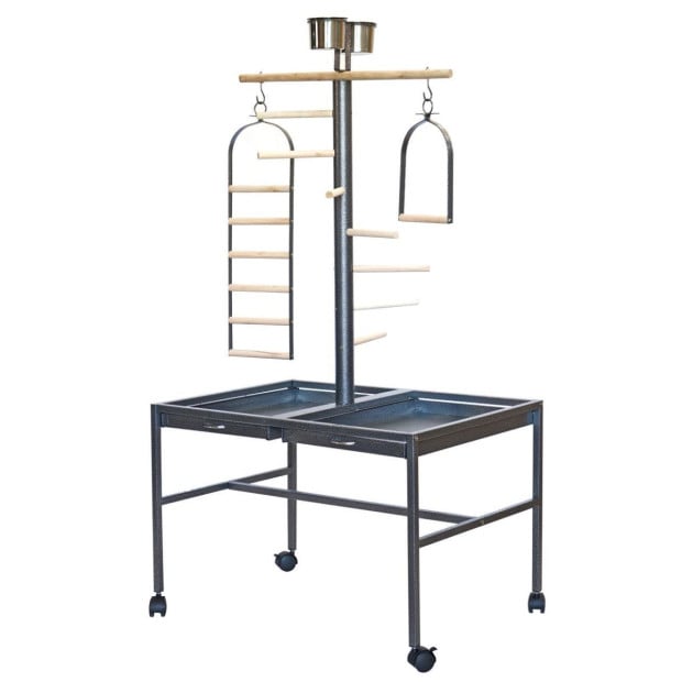 Large Bird Parrot Playpen Gym Toy Stand On Wheels Image 4