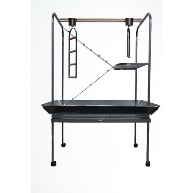 XXL Bird Cage Parrot Playpen Gym Toy Stand Swing Ladders On Wheels