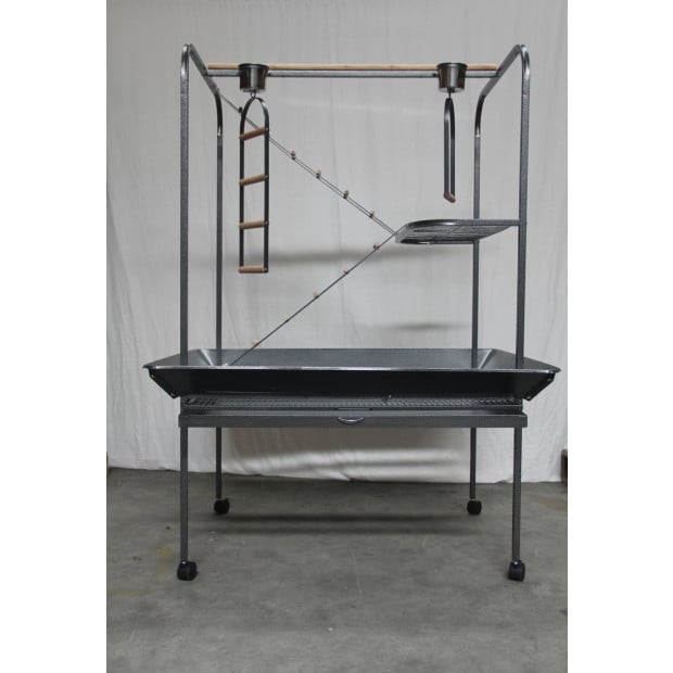 XXL Bird Cage Parrot Playpen Gym Toy Stand Swing Ladders On Wheels Image 2
