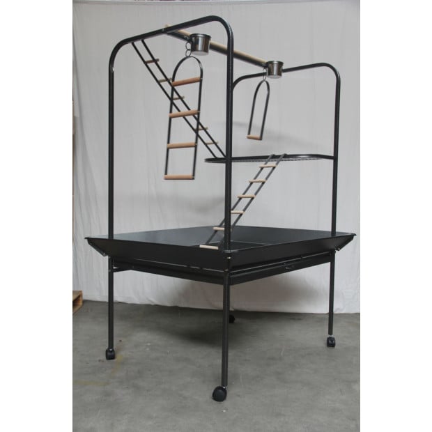 XXL Bird Cage Parrot Playpen Gym Toy Stand Swing Ladders On Wheels Image 3