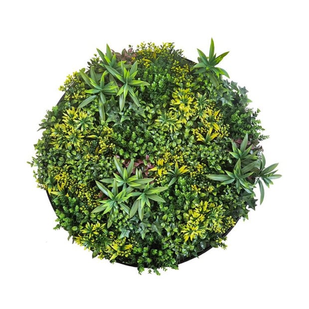Artificial Green Wall Plant Garden Art 100cm UV Resistant Black Frame