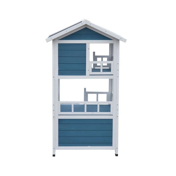 Double Story Cat Shelter Condo With Escape Door Rainproof Kitty House Image 5