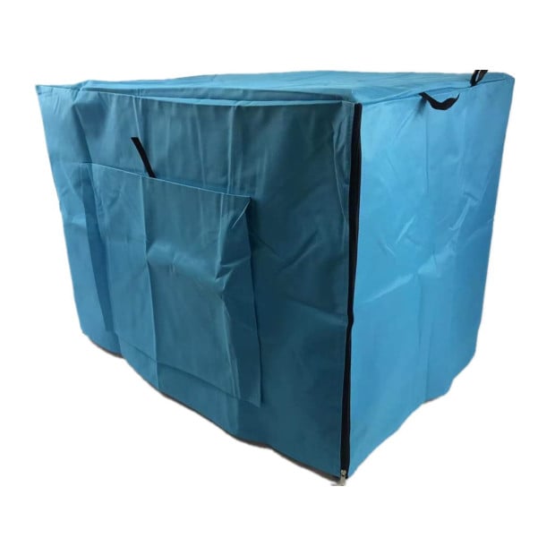 48in Collapsible Metal Dog Puppy Crate Cat Rabbit Cage With Cover Blue Image 2