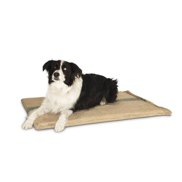 Large Hessian Pet Dog Puppy Bed Mat Pad House Kennel Cushion With Foam