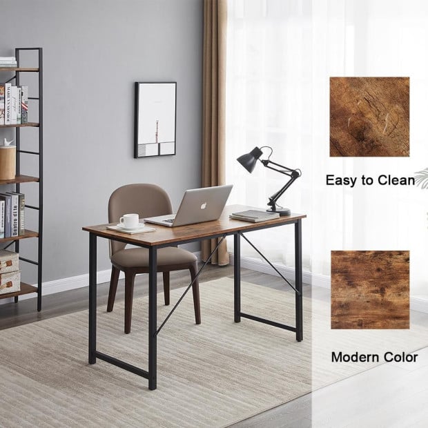 Computer Desk Sturdy Home Office Desk Laptop Writing Table Chestnut Image 4