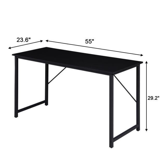 Computer Desk Sturdy Home Office Gaming Writing Table - Black Image 2