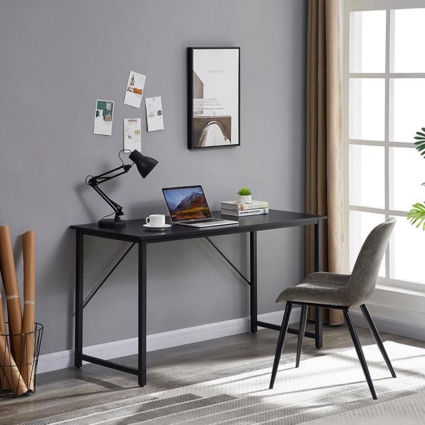 Computer Desk Sturdy Home Office Gaming Writing Table - Black Image 3