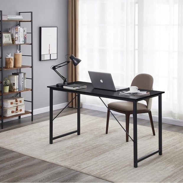 Computer Desk Sturdy Home Office Gaming Writing Table - Black Image 4