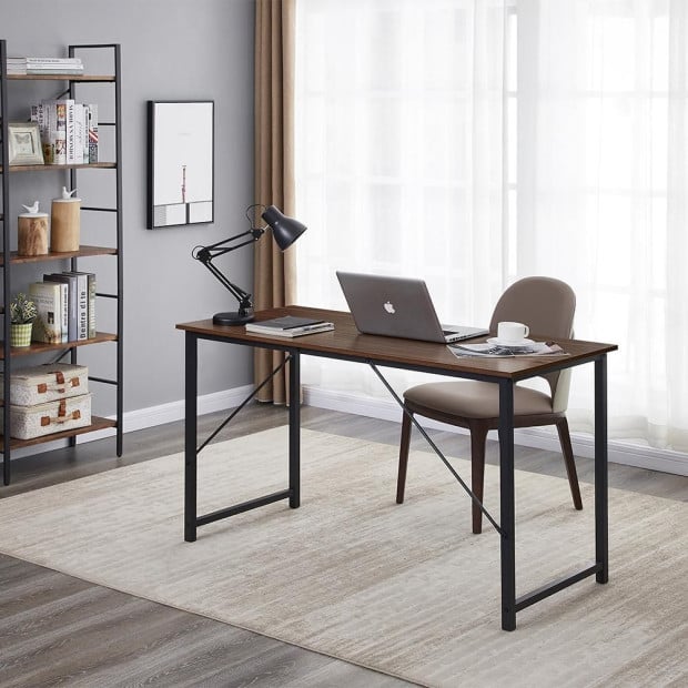 Computer Sturdy Gaming DeskLaptop Modern Simple Style Walnut Image 2