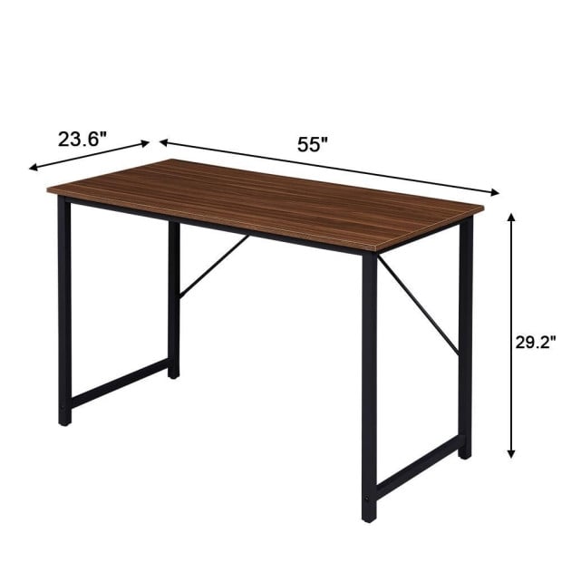 Computer Sturdy Gaming DeskLaptop Modern Simple Style Walnut Image 4