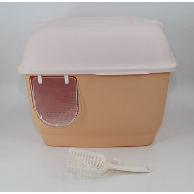 XL Portable Cat Toilet Litter Box Tray With Handle And Scoop Brown