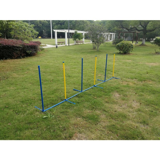 Portable Dog Puppy Training Practice Weave Poles Agility Post Set Image 2