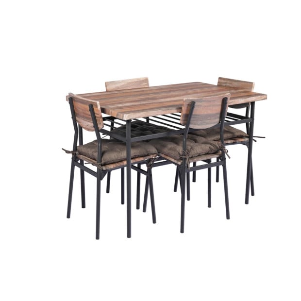 5pc Kitchen Dining Room Table And Chairs Furniture With Cushion Mat