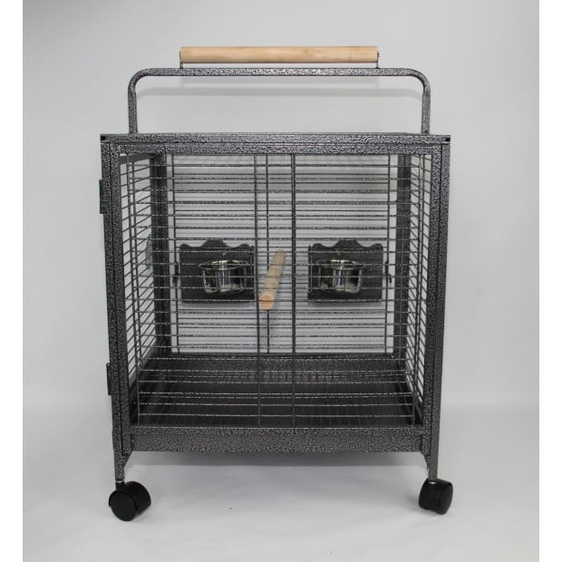 Small Bird Transport Budgie Cage Parrot Aviary Carrier With Wheel Image 5