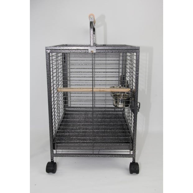 Small Bird Transport Budgie Cage Parrot Aviary Carrier With Wheel Image 6