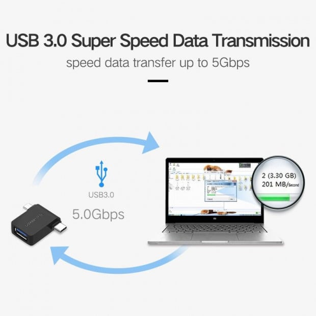 UGREEN Micro USB+ USB-C to USB 3.0 Adapter (30453) Image 2