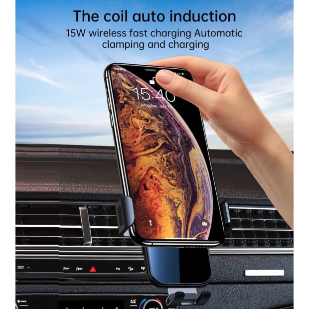 Choetech T202-f Fast Wireless Charging Car Dock Image 4